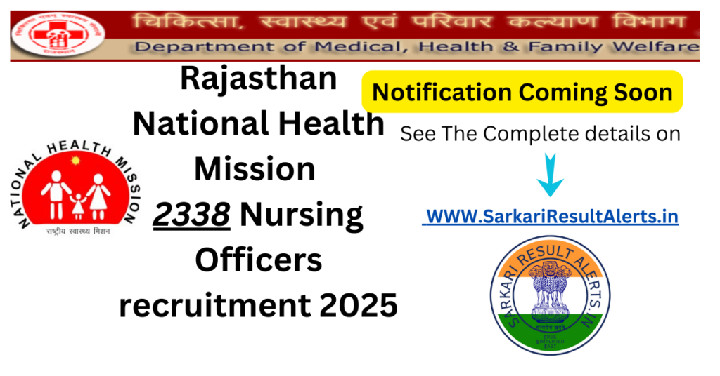 Rajasthan National Health Mission Nursing Officers recruitment 2025