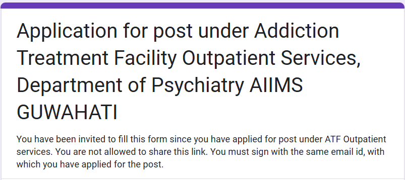 AIIMS Guwahati GOOGLE FORM
