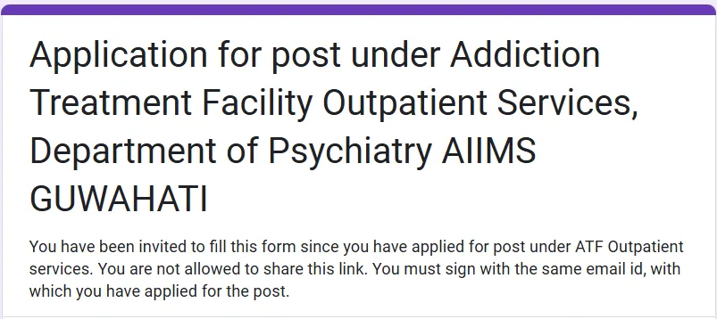 AIIMS Guwahati GOOGLE FORM
