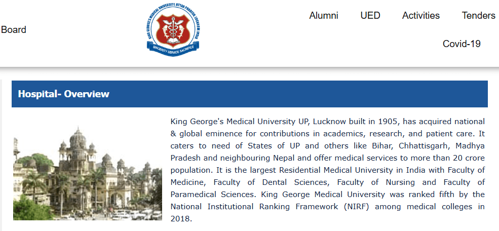 KGMU UP Lucknow overview