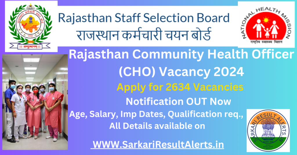 Rajasthan Community Health Officer (CHO) Vacancy 2024