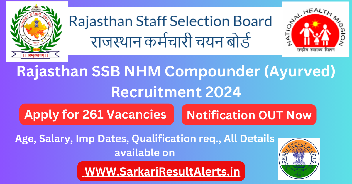 Rajasthan SSB NHM Compounder Ayurved