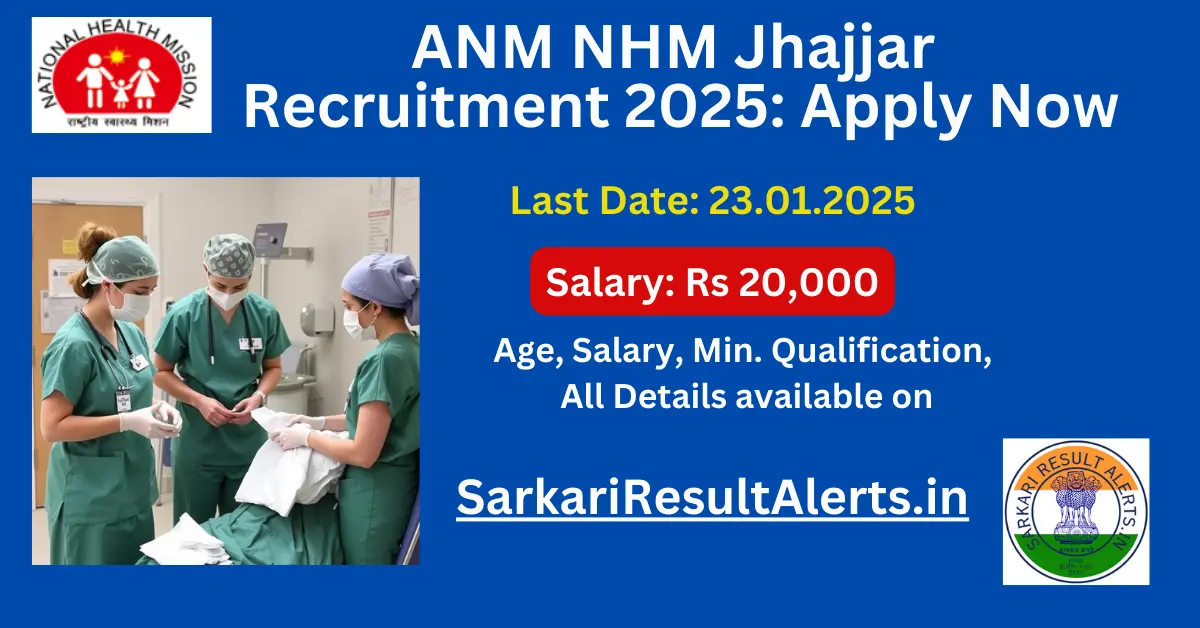 ANM NHM Jhajjar Recruitment 2025