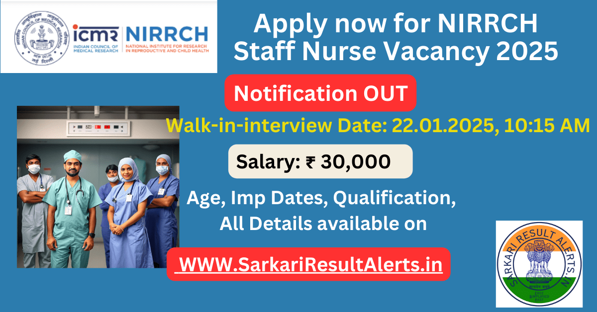 NIRRCH Staff Nurse Vacancy 2025