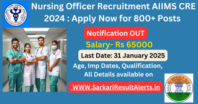 Nursing Officer Recruitment AIIMS CRE 2024