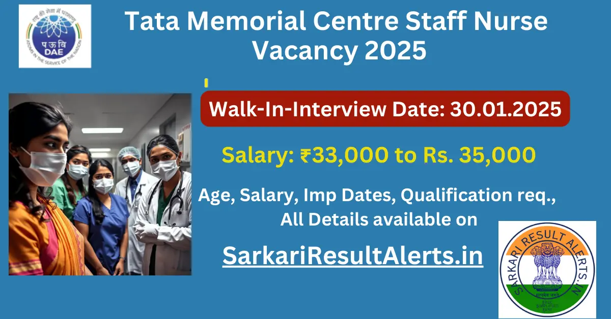 Staff Nurse Vacancy TMC Mumbai 2025